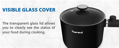 Amazon Topwit Hot Pot Electric 1 5L Ramen Cooker Portable Non Stick Frying Pan Electric