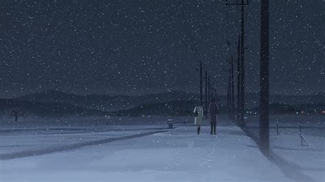 Winter Anime Anime Snow Background Anime Snow Scenery Hd Wallpaper