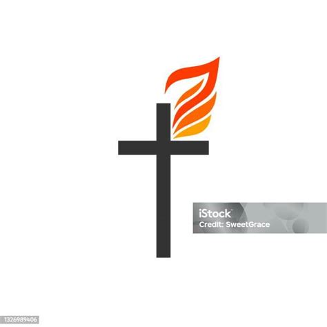 Symboles Chrétiens Le Logo De Léglise La Croix De Jésus La Flamme De