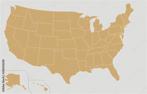 Blank USA Map vector illustration. Editable and clearly labeled layers ...