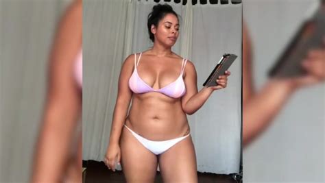 Plus Sized Babe Tabria Majors Laid Bare In World S Smallest Bikini Daily Star