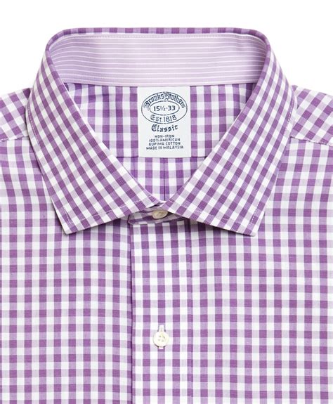 Brooks Brothers Supima Cotton Noniron Regular Fit Gingham Dress Shirt