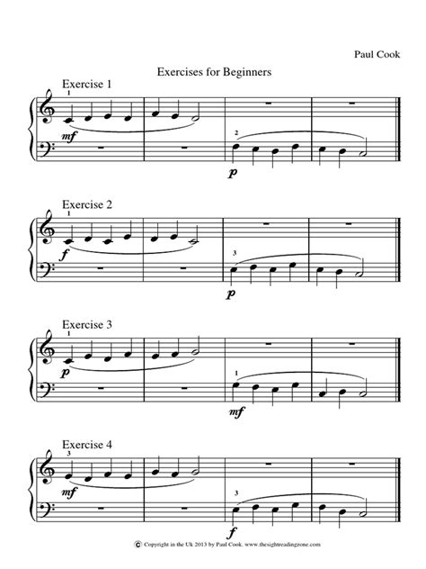 Piano Sight Reading Exercises For Beginners PDF | PDF | Leisure