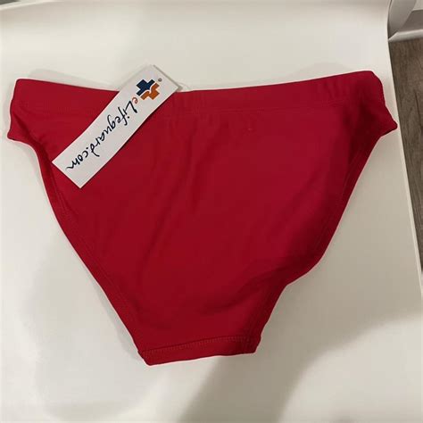 Red Lifeguard Bikini Bottoms Size Medium Depop