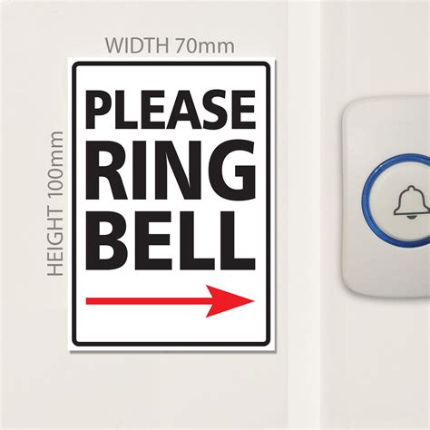 Small Please Ring Bell Right Arrow Pointing External 3mm Etsy Uk