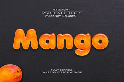 Premium Psd Mango D Text Style Effect Fruit Psd