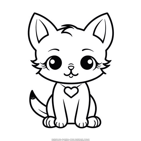 Dibujo De Gato Infantil Para Colorear Dibujo Para Colorear