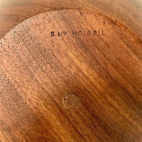 Hand Carved Teak Bowl By S K Holboll Denmark Mid Century Modern