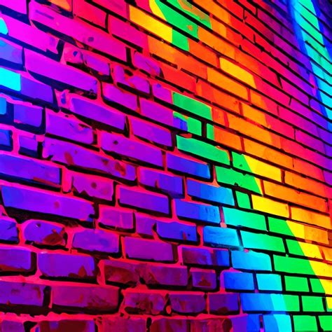 Colorful Neon Brick Wall · Creative Fabrica