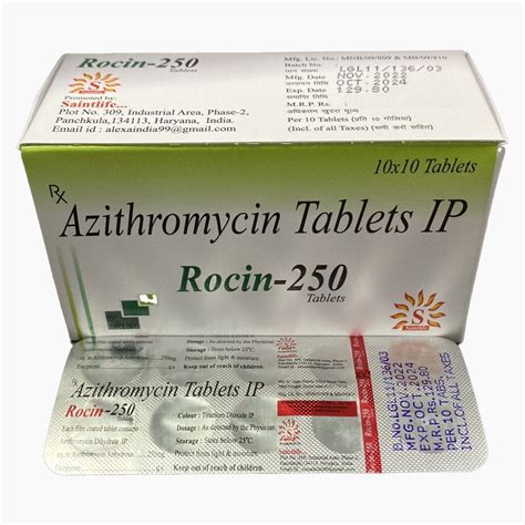 250 Gm Rocin Azithromycin Tablet At Rs 1290 Box Azithromycin 500 Mg