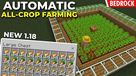 Automatic All Crop Farming Unlimited Crops Minecraft Bedrock