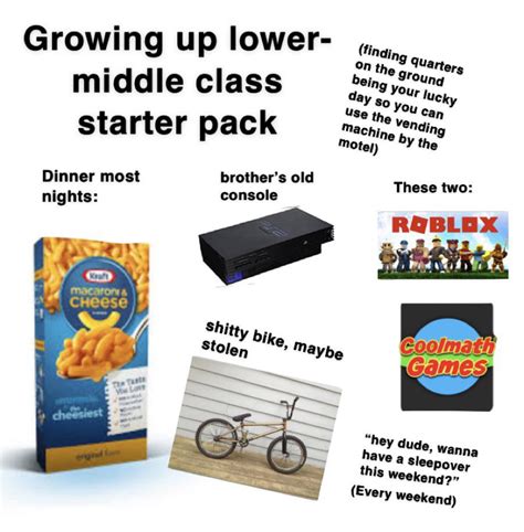 Growing Up Lower Middle Class Starter Pack Rstarterpacks