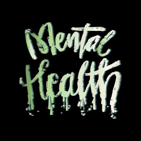 Premium Vector | Mental health hand lettering Slogan concept