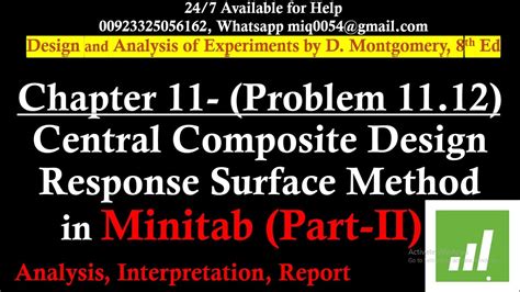 Response Surface Methodology In Minitab Central Composite Design