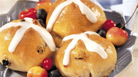 Cherry Berry Hot Cross Buns Recipe Hot Cross Buns Cross Buns Recipes