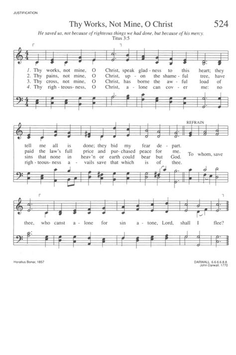 Trinity Hymnal Rev Ed 524 Thy Works Not Mine O Christ