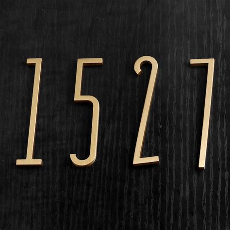 Pure Brass Modern House Numbers Self Adhesive Mailbox Numbers Etsy