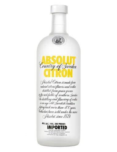 Absolut Citron Vodka Cl