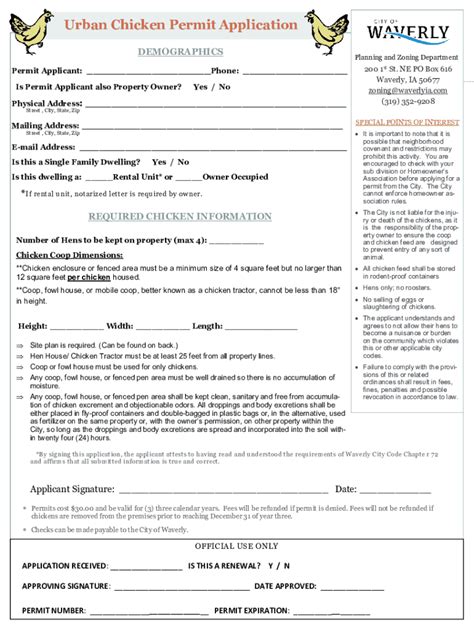 Fillable Online URBAN HEN PERMIT APPLICATION FORM Fax Email Print