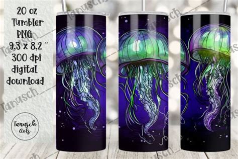 Stained Glass Jelly Fish Tumbler Wrap Graphic By Tanuscharts Creative