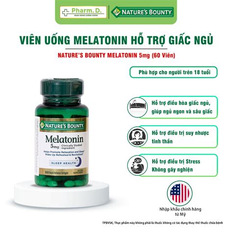 CHÍNH HÃNG Viên Uống NATURE S BOUNTY Melatonin 5mg Hỗ Trợ Điều Hòa