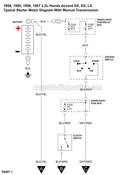 1994 1997 22l Honda Accord Starter Motor Wiring Diagram