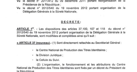 Textes de Loi du Cameroun Décret N 2016 372 du 04 août 2016 modifiant