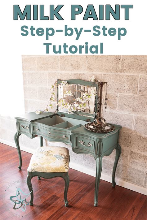 How To Apply Milk Paint On Furniture Beautiful Vanity Makeover