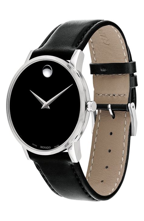 Movado Leather Strap Watch, 40mm | Nordstrom