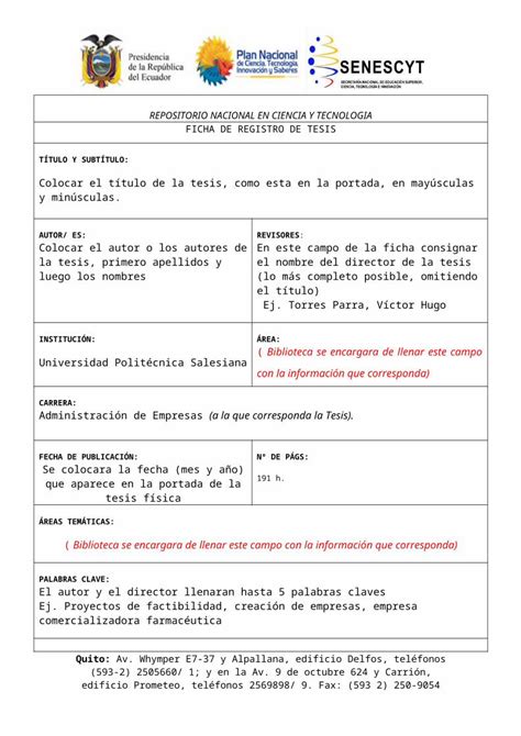 DOCX Ficha De La SENESCYT Web ViewEscribir El Resumen Que Presentan