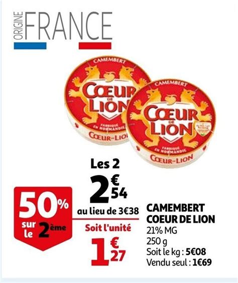 Promo Camembert Coeur De Lion Chez Auchan