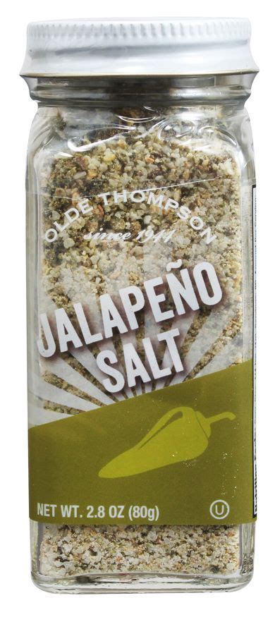 Olde Thompson Jalapeno Salt Seasoning Spices In A Square Glass Jar Bottle Spice Spicy