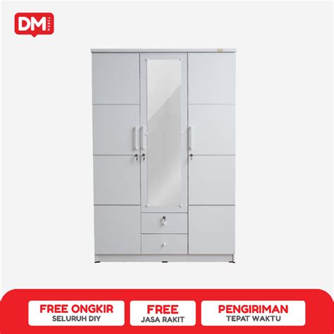 Jual Lemari Pakaian Pintu Lpp Lr White Dm Mebel Shopee Indonesia