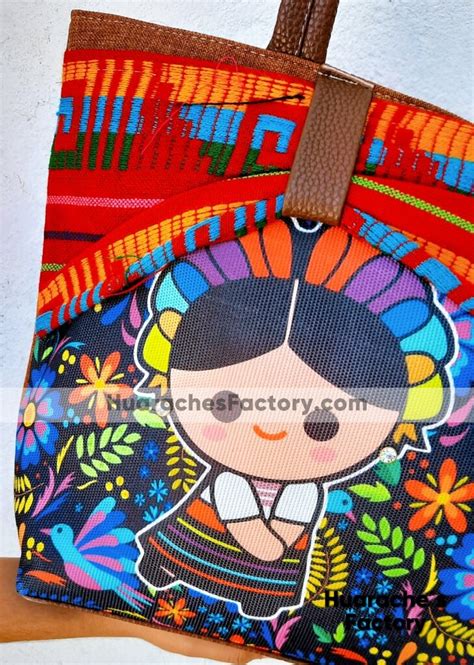 bs00165 Bolsa artesanal con estampado de muñeca maria medida de 30x29