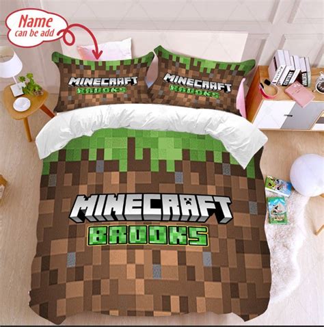 Custom Minecraft Bedding Set Personalized Pixelcraft Blanket - Etsy