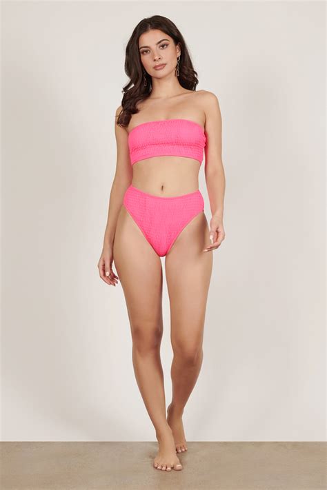 Tory Pink Smocked Bandeau Bikini Set NZ 53 Tobi NZ