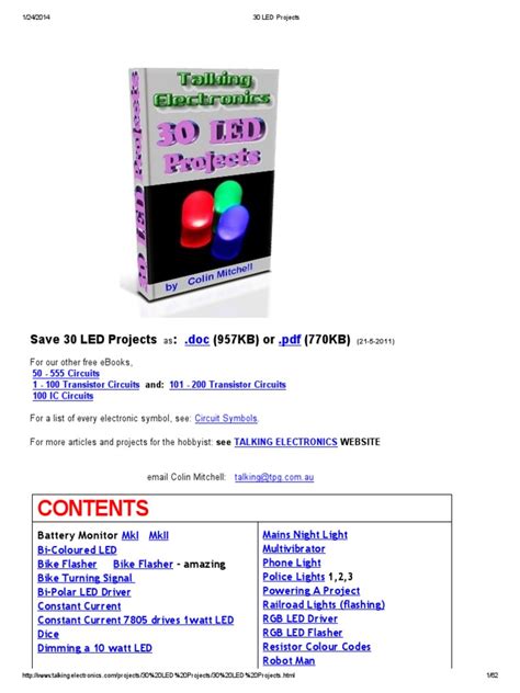 30 LED Projects PDF | PDF | Series And Parallel Circuits | Light ... 