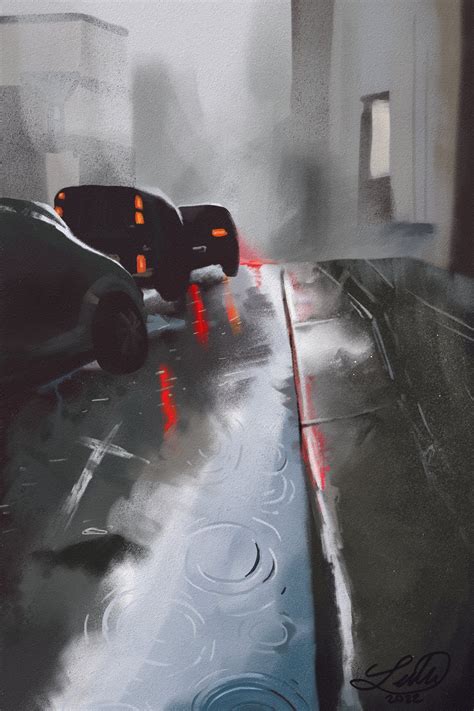 Rainy City Street : r/DigitalArt