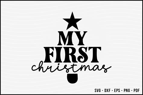 My First Christmas Black Svg Design Graphic By Beecraftr · Creative