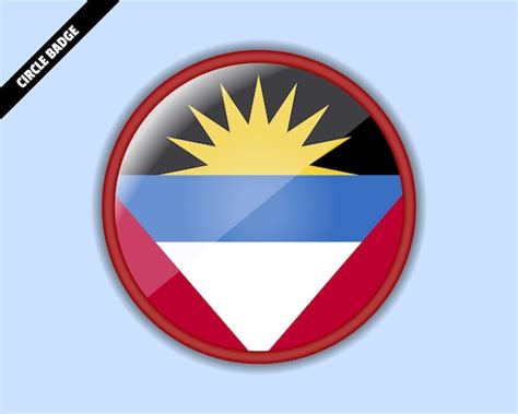 La bandera de antigua y barbuda es un círculo de insignia de diseño