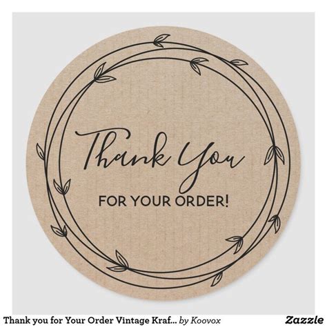 Thank You For Your Order Sticker With The Words Thank You For Your Order