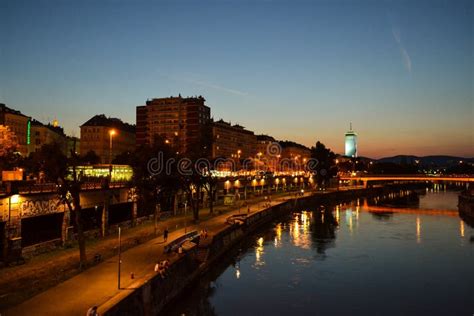 The Danube river in Vienna stock photo. Image of landscape - 124910634