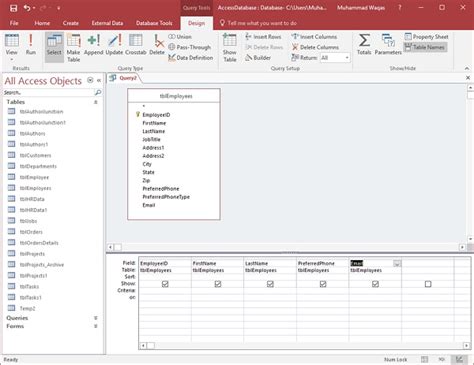 Create Table Sql Access Data Types