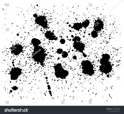 Black Vector Paint Drops Splatter Stock Vector Royalty Free