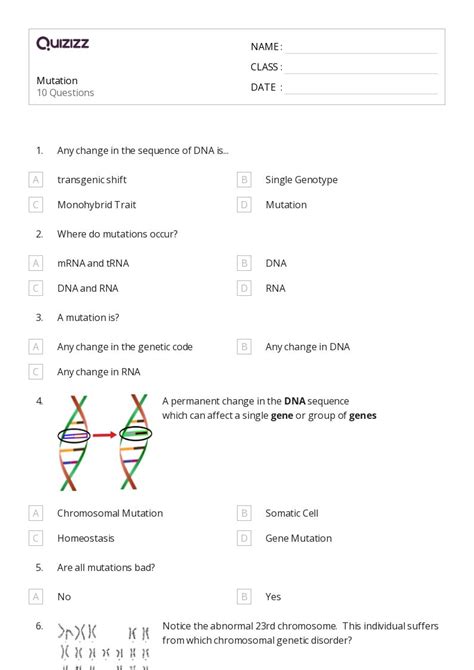 50 Genetic Mutation Worksheets On Quizizz Free Printable