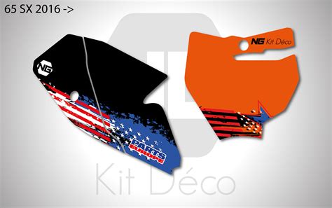 Kit déco fond de plaque numéro KTM SX SXF USA Séries 50 65 85 125 250