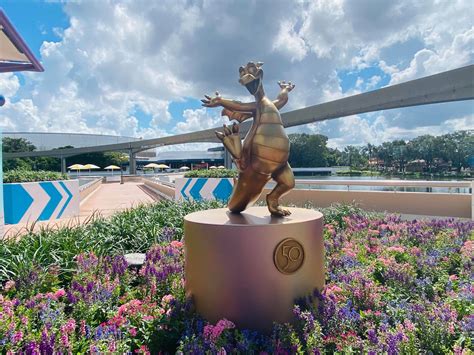 Golden Th Anniversary Statues Arrive In Epcot Mickeyblog