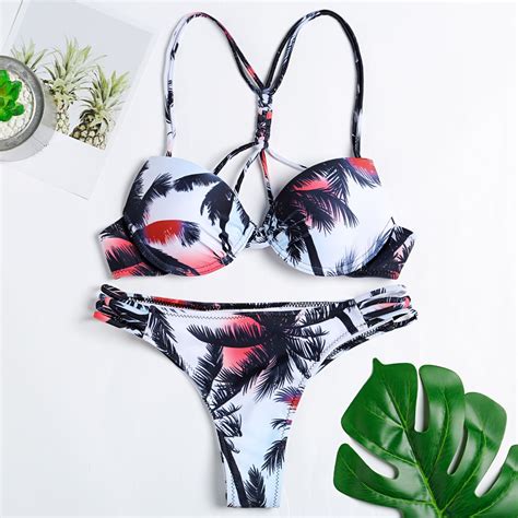 Langstar Push Up Bikini Traje De Ba O Mujeres Traje De Ba O Correa