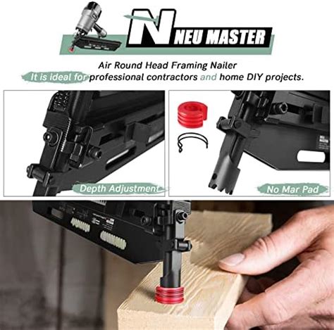 Pneumatic Framing Nailer, NEU MASTER 21 Degree Ergonomic Framing Nail ...