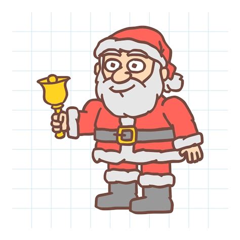 Santa Claus Sosteniendo La Campana Y Sonriendo Car Cter Vectorial